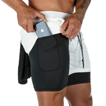 Sporty Layered Running Shorts - Image 2